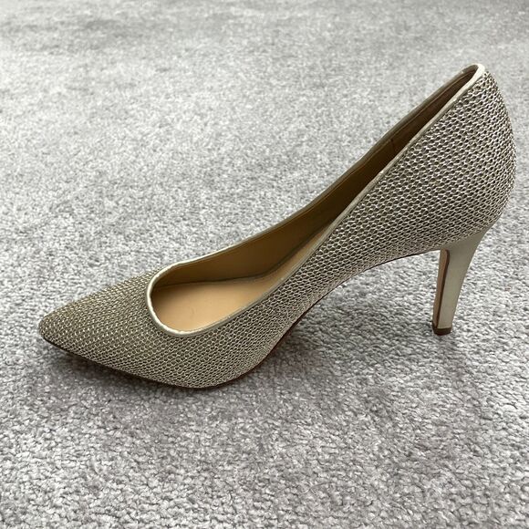 Antonio Melani Gold Sparkle Metallic Pointed Toe Heel Pump Womens 8.5M Elegant - Picture 9 of 14